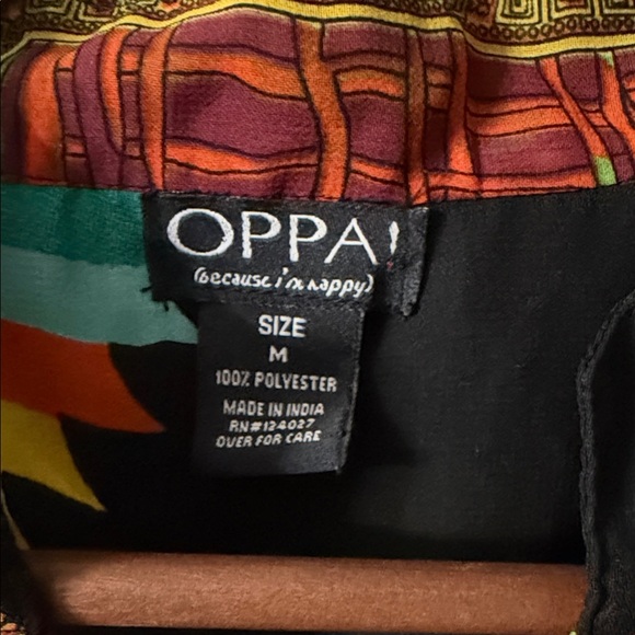 OPPA Vintage Colorful Sheer Roll Tab Sleeves Button Down Shirt - Picture 3 of 7